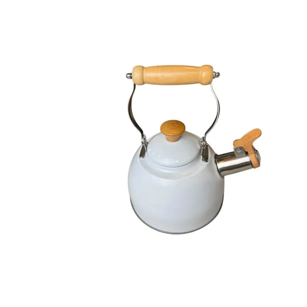 RockUrWok 1.5L Whistling Tea Kettle‎ White Stainless Steel Stovetop Kettle New